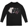 thumbnail image 1 of Halloween Chubby Unicorn One Day I Will Fly Youth Long Sleeve T Shirt Black YLG, 1 of 1