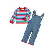 SXYPAYXS Halloween Chucky Doll Costume Toddler Baby Boy Girl Striped Shirts Tops+Suspender Pants/Skirts Overalls Set Cosplay Outfits