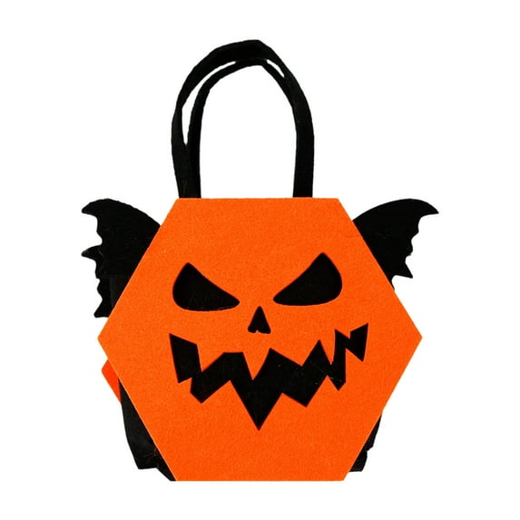 Halloween Classic Felt Candy Bag - Felt Cloth Handbag for Trick-or-Treating, Spacious Interior, Party Decor
