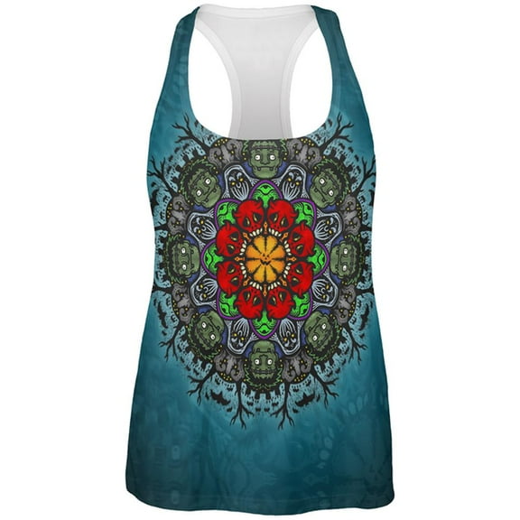 Halloween Classic Movie Monster Mandala All Over Womens Work Out Tank Top Multi MD