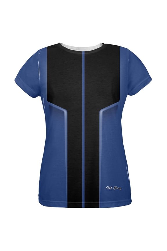 Halloween Classic Muscle Car Blue Costume All Over Womens T Shirt Blue MD