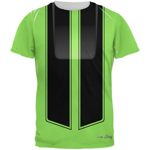 Halloween Classic Muscle Car Green Costume All Over Mens T Shirt Green LG