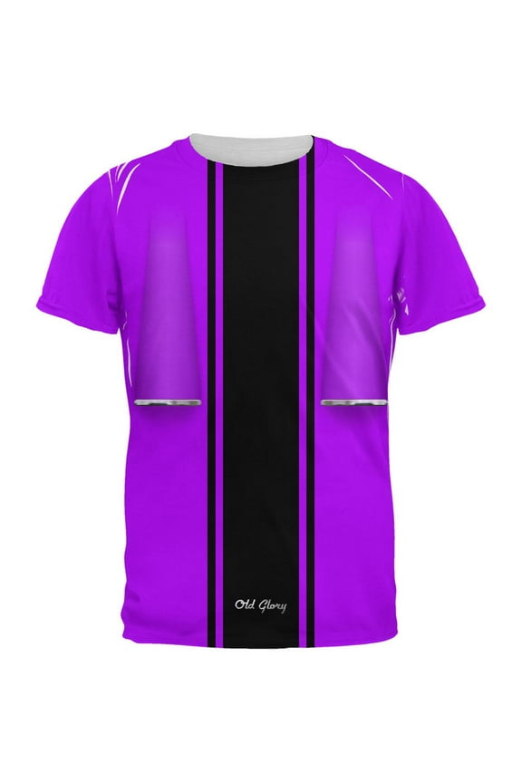 Halloween Classic Muscle Car Purple Costume All Over Mens T Shirt Purple LG