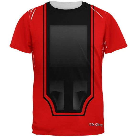 Halloween Classic Muscle Car Red Costume All Over Mens T Shirt Red SM