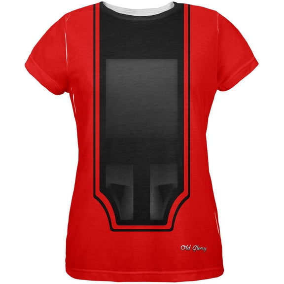 Halloween Classic Muscle Car Red Costume All Over Womens T Shirt Red 2XL