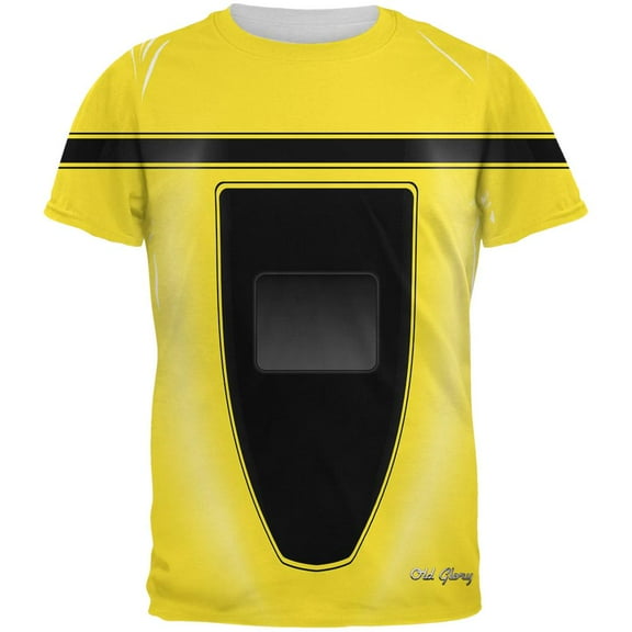 Halloween Classic Muscle Car Yellow Costume All Over Mens T Shirt Yellow LG
