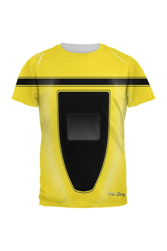 Halloween Classic Muscle Car Yellow Costume All Over Mens T Shirt Yellow LG