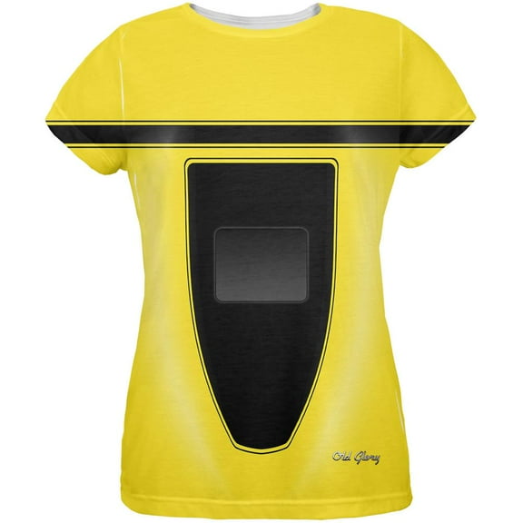 Halloween Classic Muscle Car Yellow Costume All Over Womens T Shirt Yellow LG