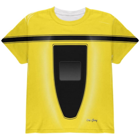 Halloween Classic Muscle Car Yellow Costume All Over Youth T Shirt Yellow YSM