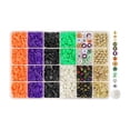 thumbnail image 1 of Halloween Clay Beads Bracelet Making Kit 24 Grids Heishi Beads Jewelry Making Set with Spooky Ghost Pumpkin Focal Beads Shiny Gold Spacers Elastic String for Festive Craft Project, 1 of 6
