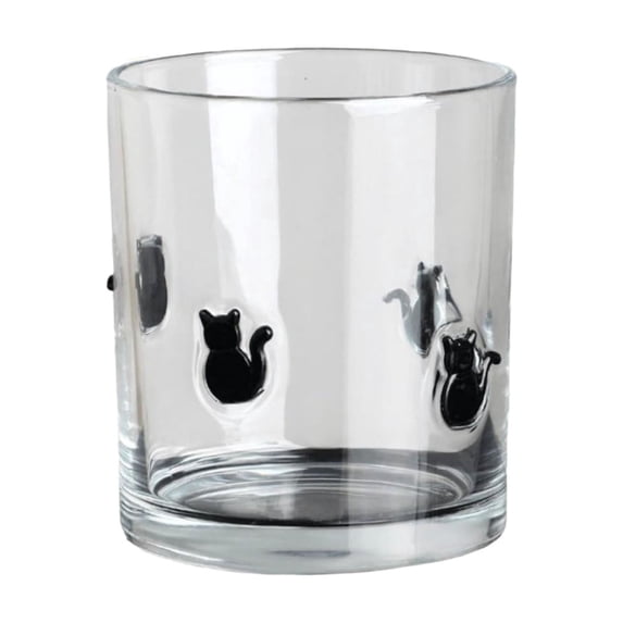 Halloween Clear Glasses Ghost Bat Black Cat Pumpkin Embossed Glass Tumbler Multipurpose Water Beverage Cup Drinking Glass for Water Coffee Halloween Table Party