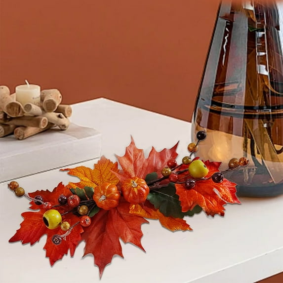 Halloween Clearance Boovnll Fall Flowers, Maple Leaves Pumpkin Artificial Flowers for Outdoors Indoor Fake Flowers for Thanksgiving Wedding Tables Centerpiece Party Decor, Fall Decorations for Home