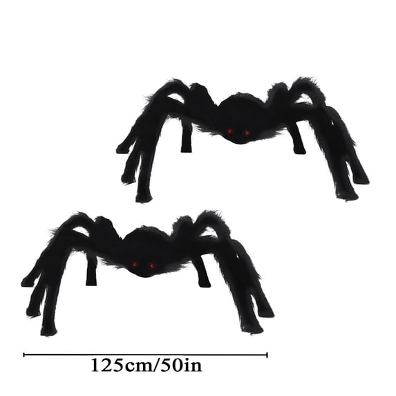 Halloween Clearance Boovnll Giant Spider, 4.1FT Foldable Large Fake Spider Halloween Decorations Outdoor Indoor Scary Hairy Halloween Spider for Yard, Garden Decor, Halloween Decorations (2Pcs)