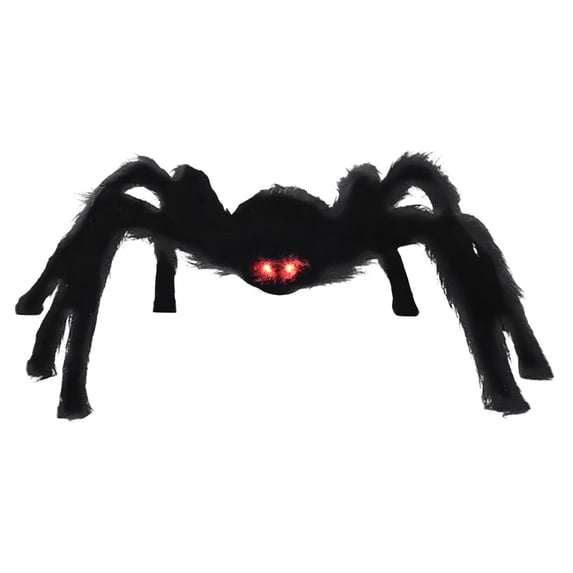 Halloween Clearance Boovnll Giant Spider, 4FT Foldable Large Fake Spider with Light Halloween Decorations Outdoor Indoor Scary Hairy Halloween Spider for Yard, Garden Decor, Halloween Decorations