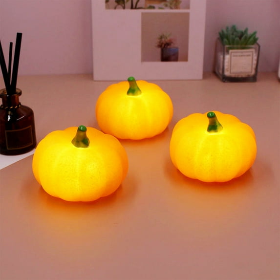 Halloween Clearance Boovnll Halloween Pumpkins, 3Pcs Artificial Pumpkins with Light Halloween Fall Decor Pumpkin Decor for Indoor Outdoor Thanksgiving Halloween Party Supplies, Halloween Decorations