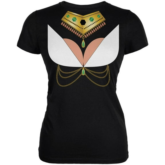 Halloween Cleopatra Costume Egyptian Woman Juniors Soft T Shirt Black LG