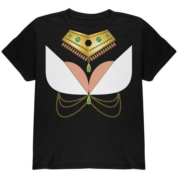 Halloween Cleopatra Costume Egyptian Woman Youth T Shirt Black YMD