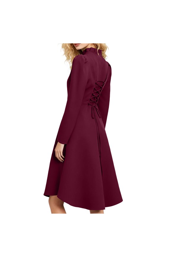 Halloween Cloak Jackets For Women Gothic Renaissance Long Coats Ruffled Button Down V Neck Back Drawstring Outwear (M, Wine)