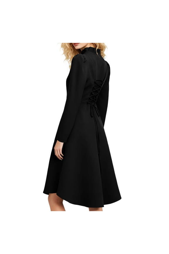 Halloween Cloak Jackets For Women Gothic Renaissance Long Coats Ruffled Button Down V Neck Back Drawstring Outwear (S, Black)