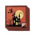 thumbnail image 1 of Halloween Cloth Napkins Set of 4 Reusable Dinner Napkins, Orange Horror Castle Evil Witch Full Moon Night Cocktail Napkin Washable Table Napkins for Wedding/Holiday Party/Baby Shower 20"x20", 1 of 7