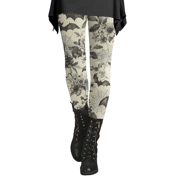 Halloween Clothes for Women Smooth Soft Stretchy Artistic Printed Halloween Leggings for Women