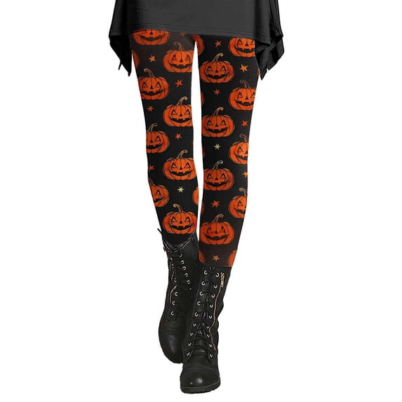 Halloween Clothes for Women Smooth Soft Stretchy Artistic Printed Halloween Leggings for Women