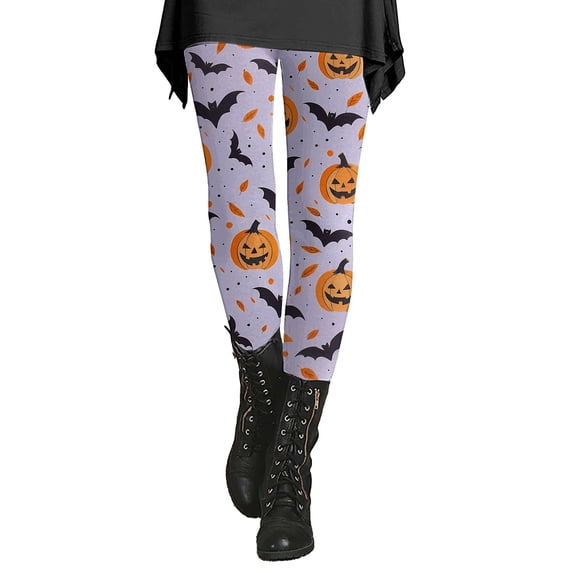 Halloween Clothes for Women Smooth Soft Stretchy Artistic Printed Halloween Leggings for Women