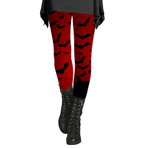 Halloween Clothes for Women Smooth Soft Stretchy Artistic Printed Halloween Leggings for Women