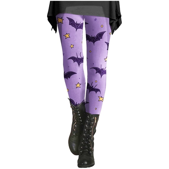 Halloween Clothes for Women Warm Stretchy Artistic Printed Autumn Winter Halloween Leggings for Women