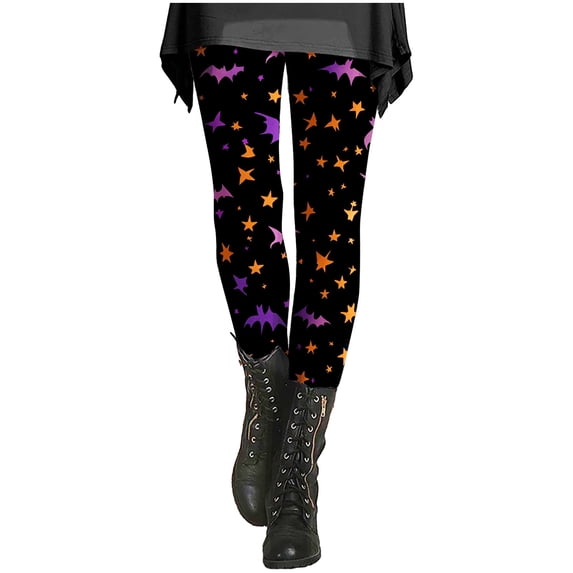 Halloween Clothes for Women Warm Stretchy Artistic Printed Autumn Winter Halloween Leggings for Women
