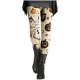 thumbnail image 1 of Halloween Clothes for Women Warm Stretchy Artistic Printed Autumn Winter Halloween Leggings for Women, 1 of 5