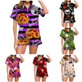 thumbnail image 1 of Halloween Clothes for Women Women Pajama Sets Ladies Casual Pajamas And Shorts Set Comfort Sleepwear for Home Nights Purple L, 1 of 6