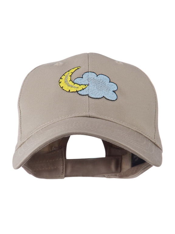 Halloween Cloud and Moon Embroidered Cap - Khaki OSFM