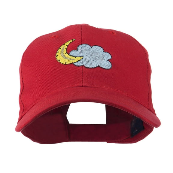 Halloween Cloud and Moon Embroidered Cap - Red OSFM