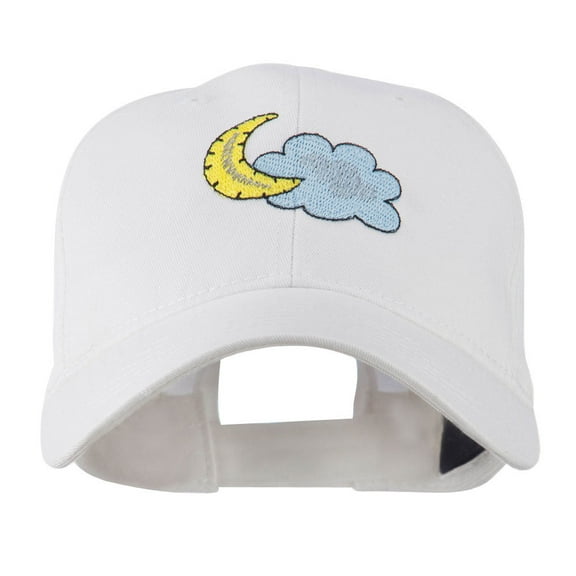 Halloween Cloud and Moon Embroidered Cap - White OSFM