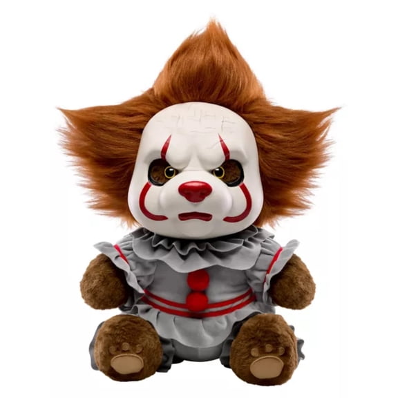 Halloween Clown Bear Stuffed Animals Plush Toys, 15 Inch Sitting Clown Bear Plushie Pillow for Halloween Decorations, Terrors Soft Toys Figure Gift Collection for Halloween Party Favors