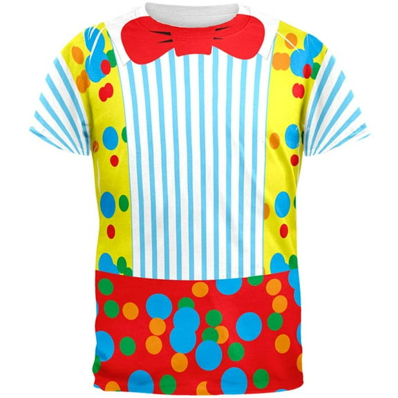 Halloween Clown Costume All Over Adult T-Shirt - Medium