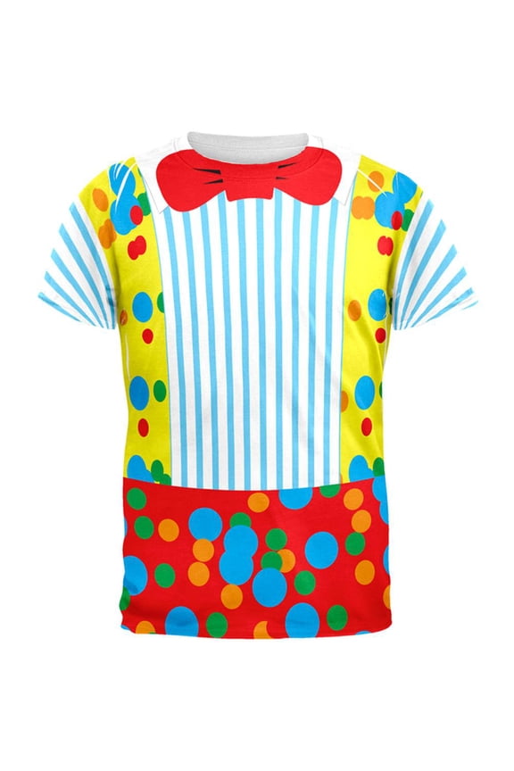 Halloween Clown Costume All Over Adult T-Shirt - Small