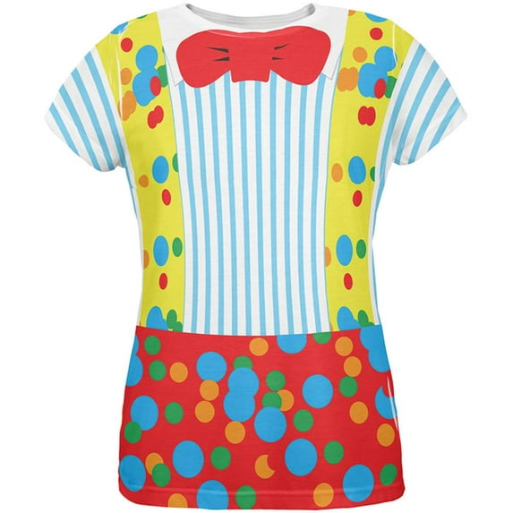 Halloween Clown Costume All Over Womens T Shirt Multi 2XL