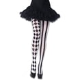 thumbnail image 1 of Halloween Clown Socks Women's Harlequin Designed Opaque Full Footed Pantyhose Plaid Striped Pattern Tights, 1 of 4
