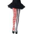 thumbnail image 1 of Halloween Clown Socks Women's Harlequin Designed Opaque Full Footed Pantyhose Plaid Striped Pattern Tights, 1 of 4