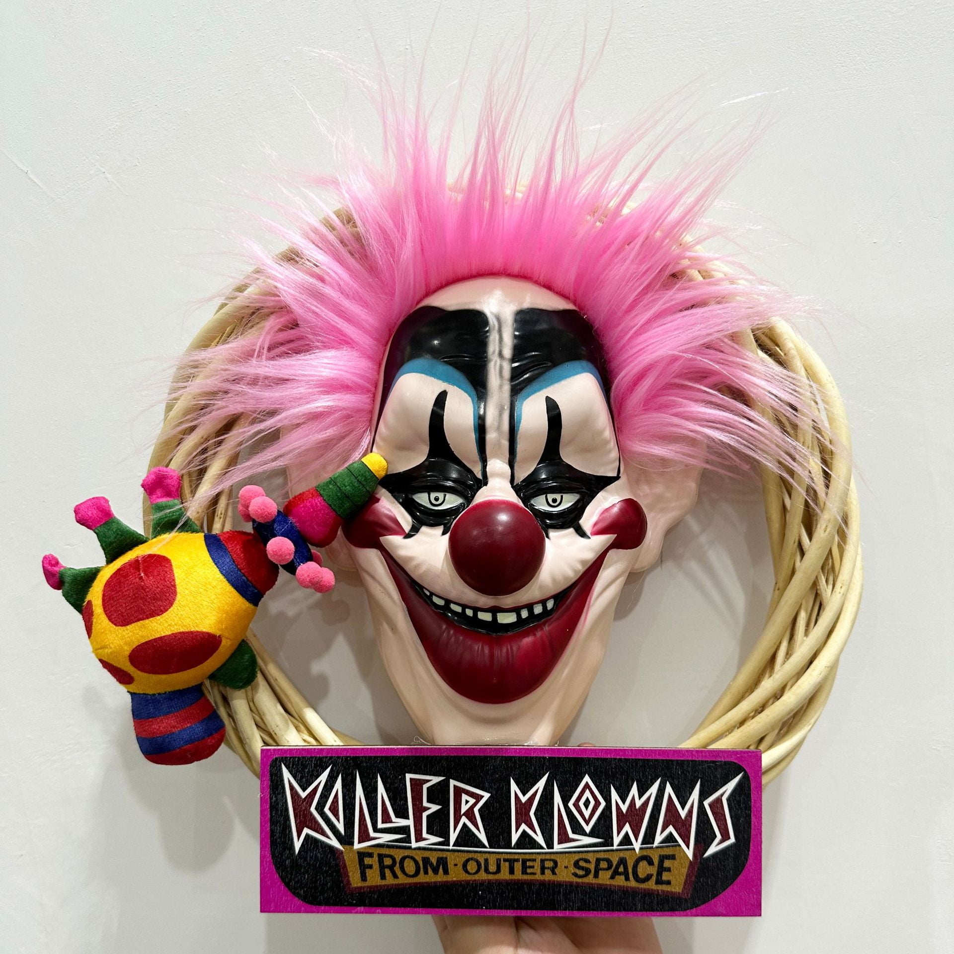 Halloween Clown Wreaths Decorative Door Halloween Wreath Hanging Pende Party Decoration Props 3D Glowing Wreath