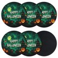 thumbnail image 1 of Halloween Coasters Set of 6, Absorbent Coasters for Drinks, Green Spooky Pumpkin Ghost Moonlight Castle Coaster for Desk Coffee Table Protection, Home Decor House Warming Gifts 4", 1 of 8