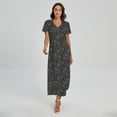thumbnail image 1 of Halloween Cobweb Pattern Printed Short Sleeve Maxi Dress, Halloween Decorative Fashion Summer Maxi Dress For Women, 1 of 4