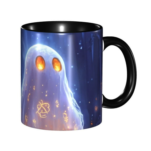 Halloween Coffee Mug, Halloween Glowing Ghost Ceramic Tea Cups Halloween Party Cups for Hot/Cold Beverages, Cute Coffee Cups for Kitchen Holiday Gift Coffee Bar Accessories