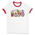 thumbnail image 1 of Halloween Coffee Ringer Tee Shirt Unisex X-Large White/Red, 1 of 5