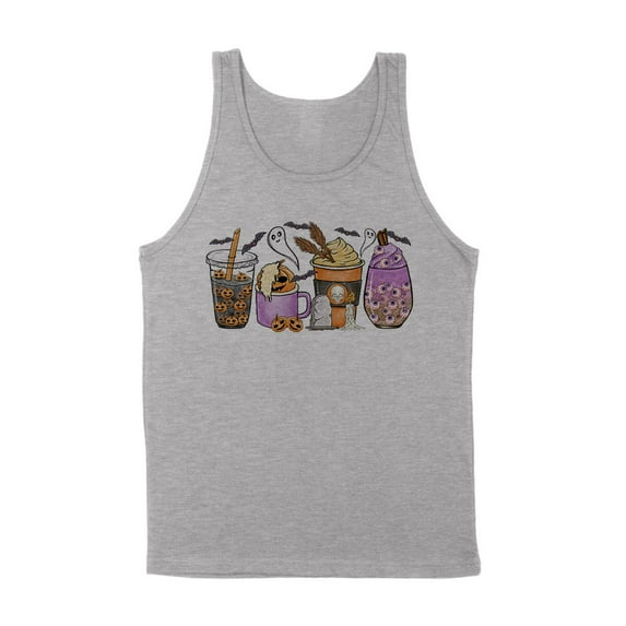 Halloween Coffee Tank Top Unisex X-Small Grey