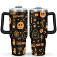 thumbnail image 1 of Halloween Coffee Tumble Happy Halloween Pumpkin Insulated Coffee Mug with Straw,Thermal with Lids for Hot and Cold Drinks for Daughter Son 40 oz Boo Tumbler, 1 of 7