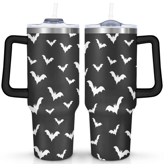 Halloween Coffee Tumble Happy Halloween Pumpkin Travel Coffee Mugs with Straw,Thermal with Lids for Hot and Cold Drinks for Work Travel 40 oz Boo Tumbler