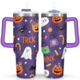 thumbnail image 1 of Halloween Coffee Tumble Happy Halloween Pumpkin Tumbler Cup with Straw,Thermal with Lids for Hot and Cold Drinks for Work Travel 40 oz Spooky Cup, 1 of 7